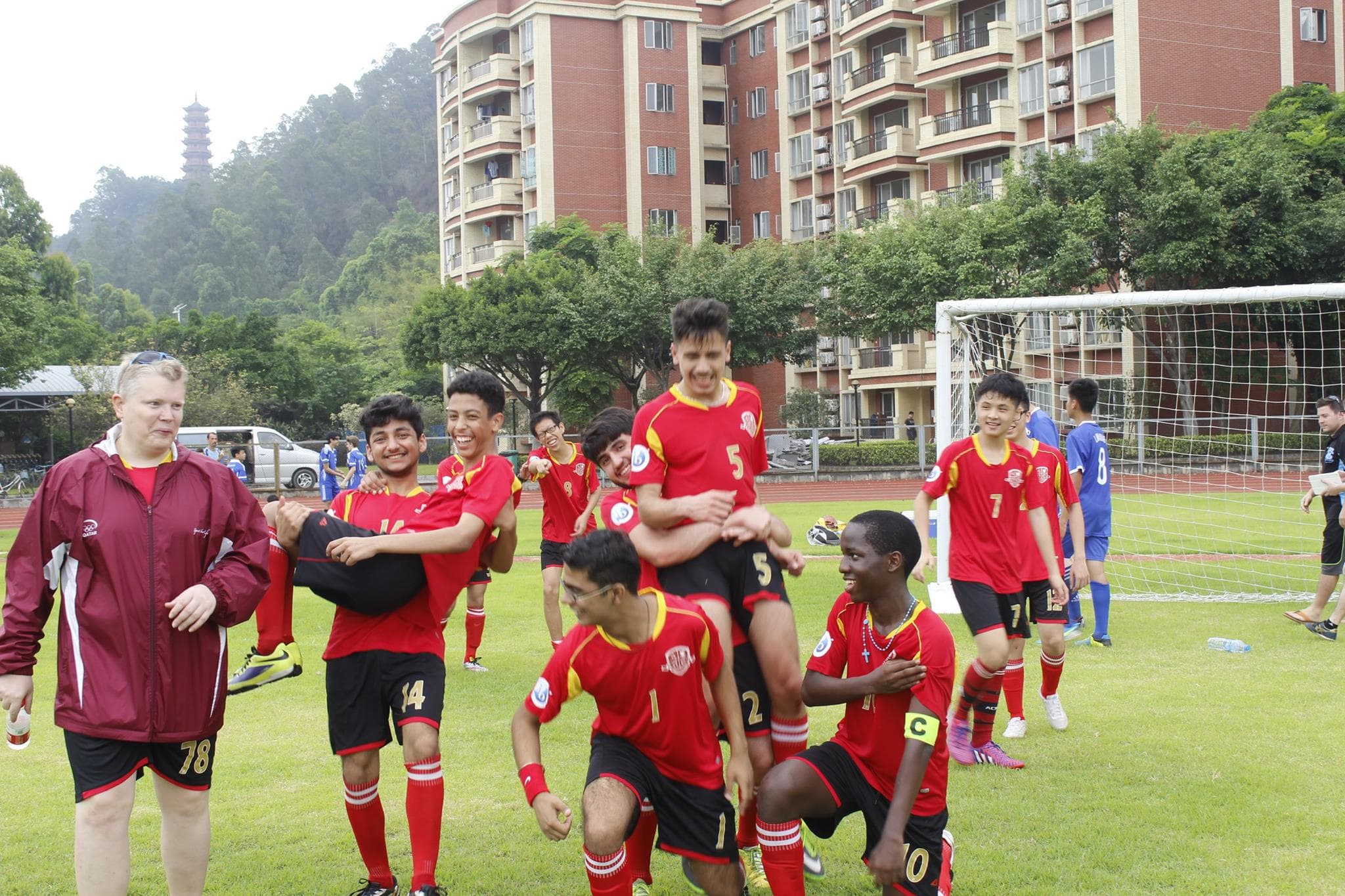 Marthens playing soccer in China